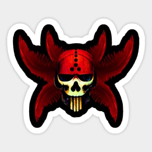 War Skull with Angelic Wings Sticker